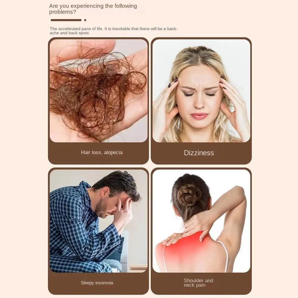 Scalp Relax Meridian Massage Comb Anti-static Blood Circulation Sandalwood Hair Comb Smooth Hair Comfortable Head Massage Comb