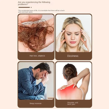 Scalp Relax Meridian Massage Comb Anti-static Blood Circulation Sandalwood Hair Comb Smooth Hair Comfortable Head Massage Comb