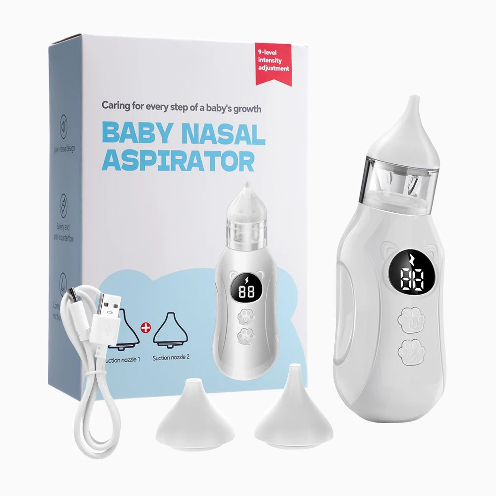 Baby Nasal Aspirator Electric Nose Cleaner Newborn Baby 9-Speed Nose Suction Device Booger Mucus Sucker for Infant Low Noise
