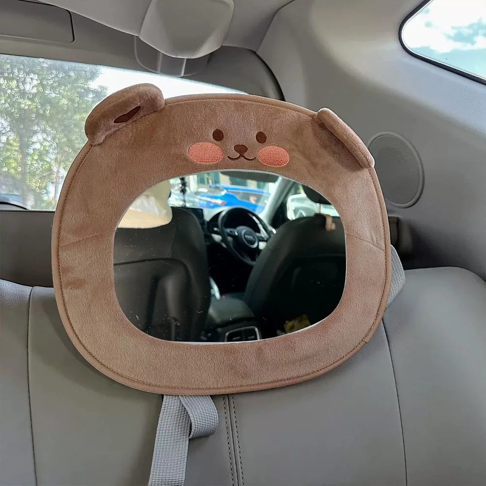 1PCS Easy View Baby Car Mirror, Safety Car Seat Cartoon doll Mirror for Rear Facing Infant, Wide Crystal Clear View,Shatterproof