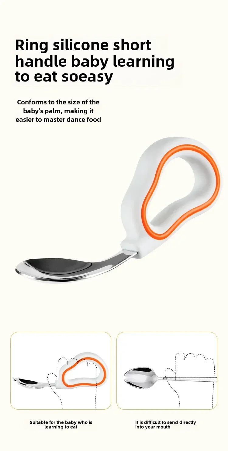 Baby Eating Training Soft Silicone Spoon Fork Cutlery Toddler Baby Feeding Utensils Cutlery Children Tableware Kids Fork Sets