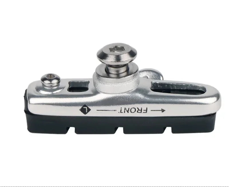 A Pair 55MM Brake Pads for Road Bikes with Metal Rings C-brake Pads Replaceable Brake Blocks Aluminium Alloy Block Bicycle Parts