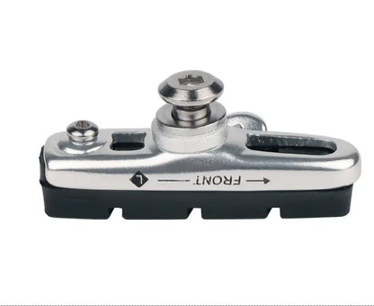 A Pair 55MM Brake Pads for Road Bikes with Metal Rings C-brake Pads Replaceable Brake Blocks Aluminium Alloy Block Bicycle Parts