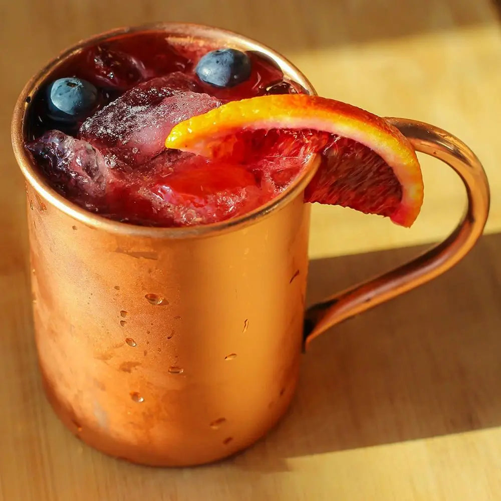 16OZ Pure Copper Cup Straight Handcrafted Moscow Mule Mugs Brushed Appearance Smooth Finish Mug Cup Mules Cocktails Coffee Beer