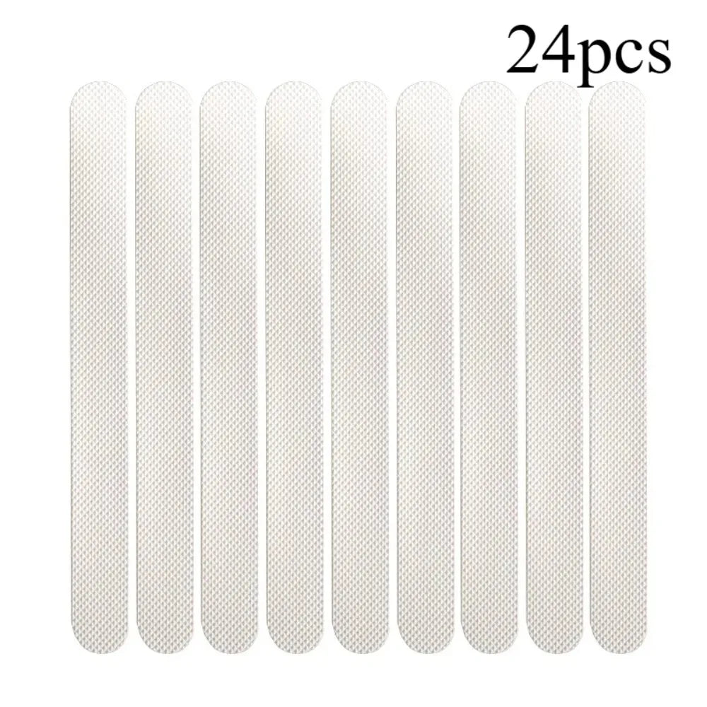 24pcs Anti Slip Strips Transparent Shower Stickers Bath Safety Strips Non Slip Strips for Bathtubs Showers Stairs Floors