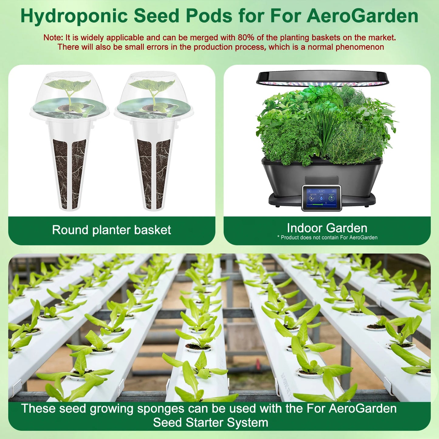 166/120Pcs Seed Pod Kit Reusable Hydroponic Pods Kit Indoor Hydroponic Growing System Clear Plant Pod Kit Garden Accessories