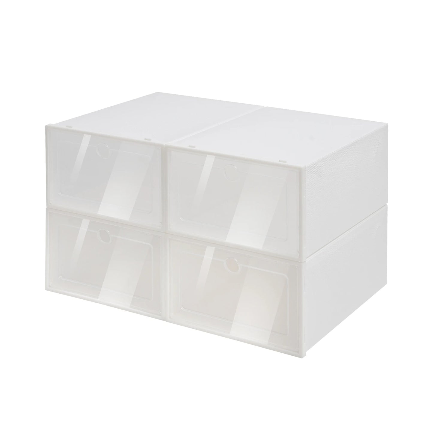 24 Pack Shoe Boxes Clear Shoe Boxes Stackable Shoe Storage Boxes with Lids Clear Plastic Stackable Shoe Organizers For Closet
