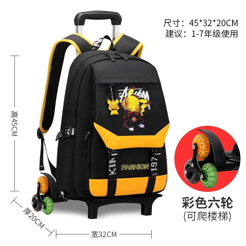 TAKARATOMY Backpack Trolley School Bag Pikachu School Bag Stationery Storage Backpack Multifunctional Travel Bag School Season