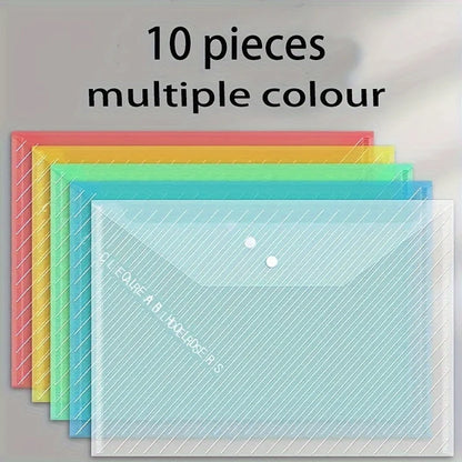 10pcs A4 Transparent Plastic Folder Filing Organiser Student Folder Folder Stationery Student Supplies
