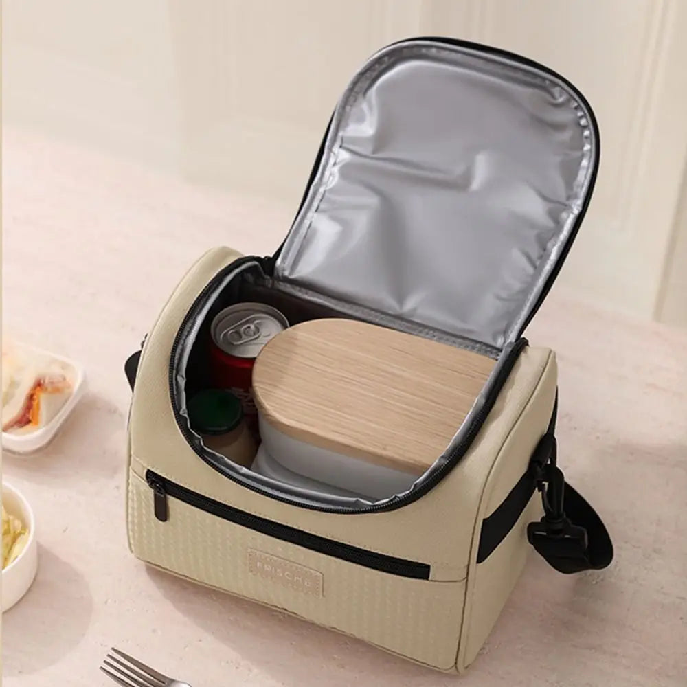 Reusable Zipper Handle Lunch Box Large Capacity Sturdy Lunch Tote Bag Waterproof Hand-held Tote Food Container Foods Storage