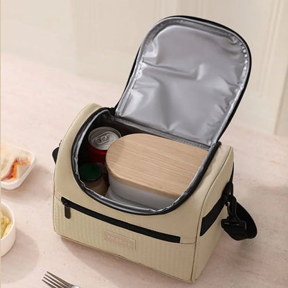 Reusable Zipper Handle Lunch Box Large Capacity Sturdy Lunch Tote Bag Waterproof Hand-held Tote Food Container Foods Storage