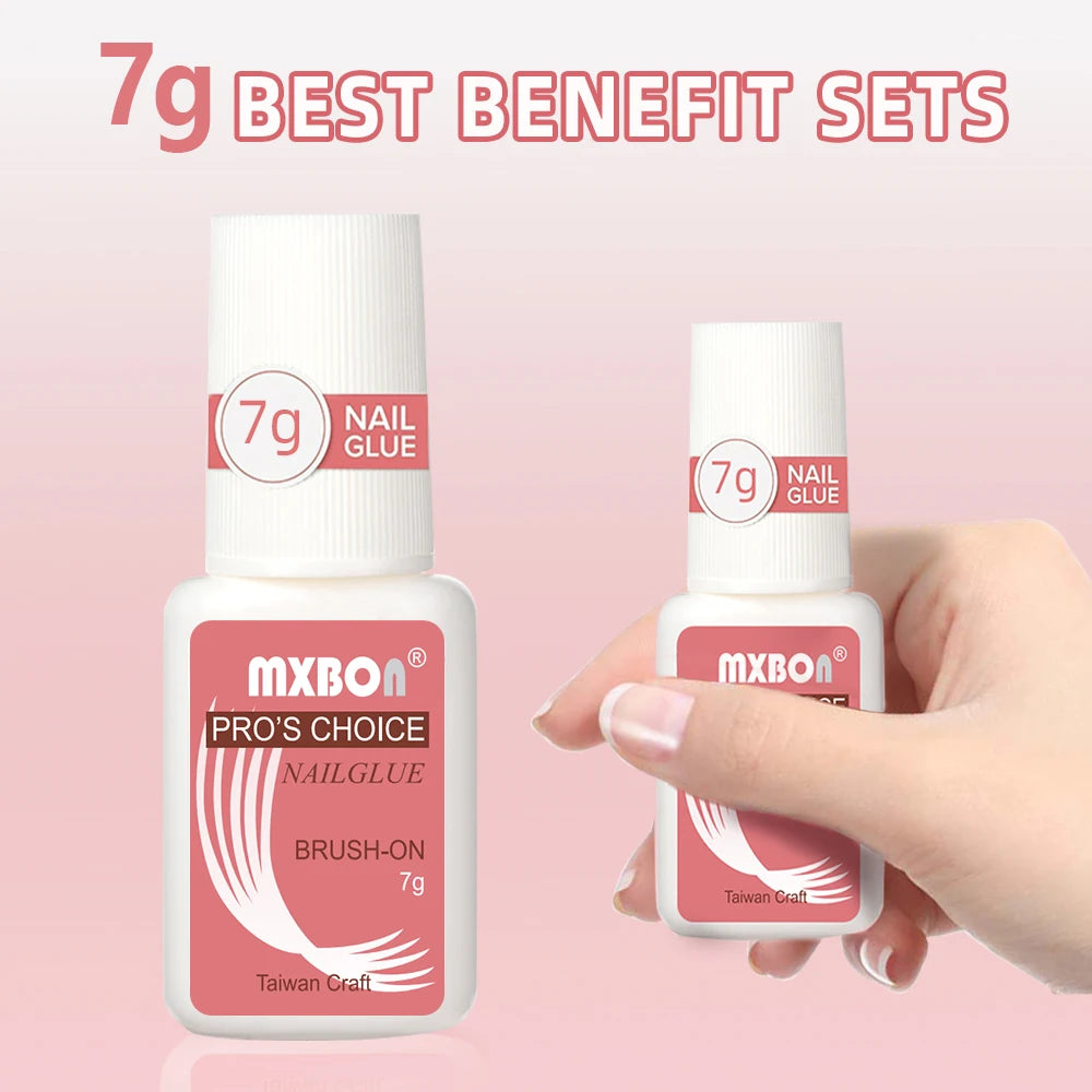 7g Fast-dry Nail Glue Super Strong Adhesive False Nail Glue With Brush Acrylic Nail Tips Rhinestones Sticky Nail Art Bond Glue