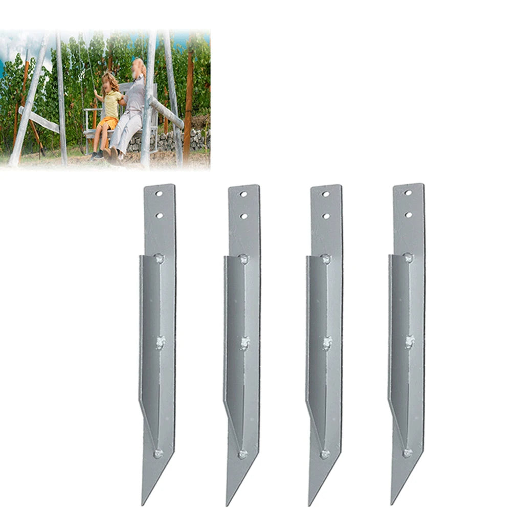 4pcs Swings Metal Anchor Heavy Duty Swing Ground Anchor With Mounting Screws For Securing Outdoor Swings Tool Accessory