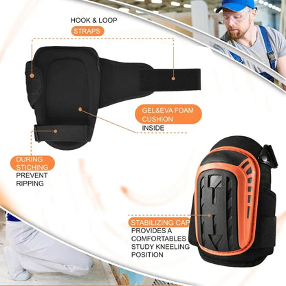 Knee Pads for Work-Heavy Duty Support Kneepads with Gel Cushion&Anti-Slip Straps-Construction,Flooring,Gardening,Cleaning,Tile