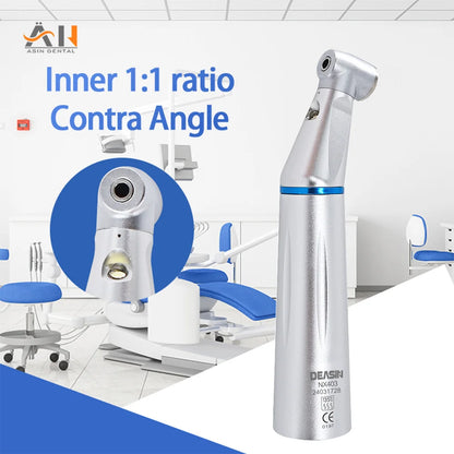 Dental LED Light inner 1:1 Ratio Contra Angle E-generatorLow Speed Handpiece Inner Water Spray E-Typle coupler