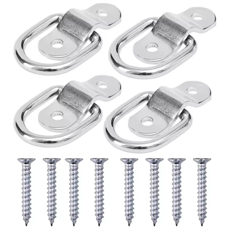 D Ring Tie Down Anchor Hook for Cargo Securing on Car Trucks Trailers Heavy Duty Metal Pull Ring Easy Surface Mount Fixing Point