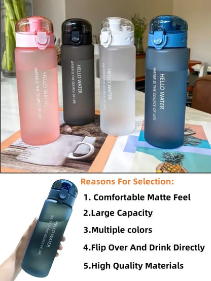 780ml/26.37oz Stay Hydrated and Healthy with Our Frosted Transparent Water Bottle for School, Outdoor, and Fitness Activities