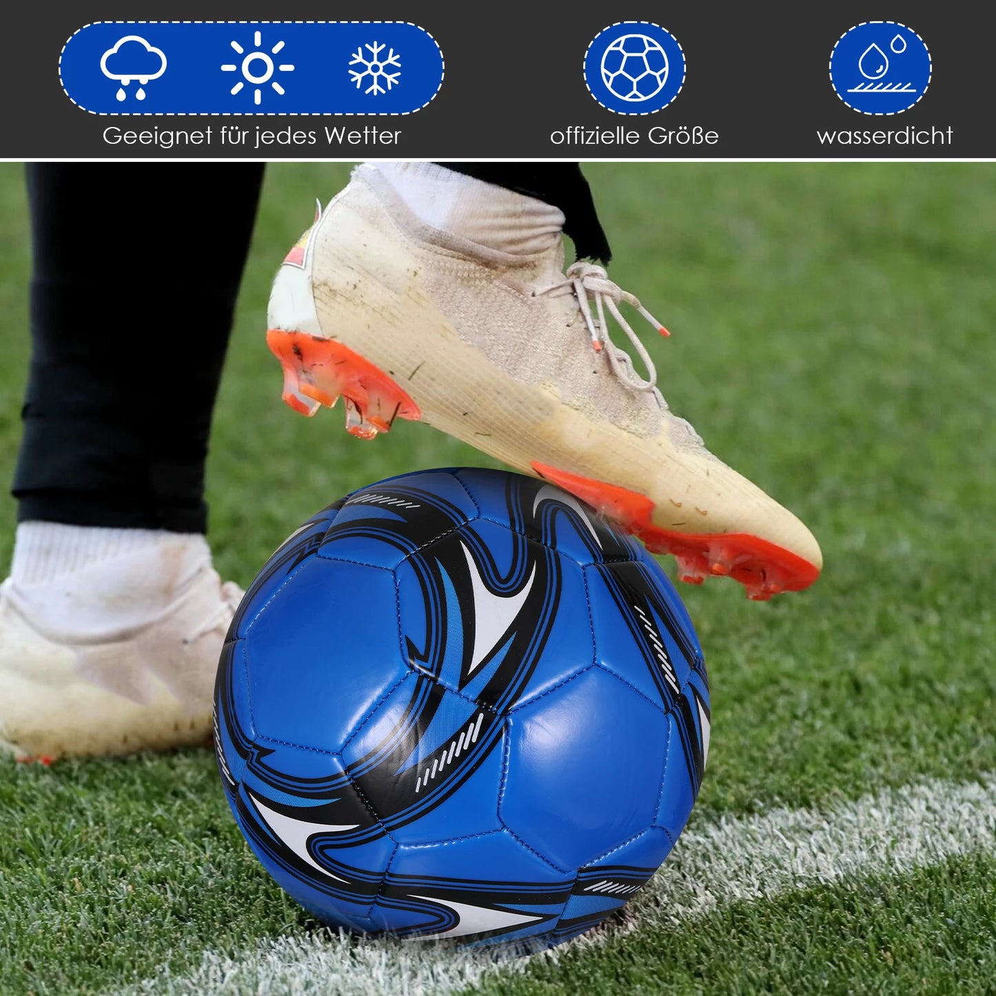 PU Leather Football Ball Children Competition Soccer Balls Waterproof Pressure Proof Size 5 Outdoor Sports Supplies