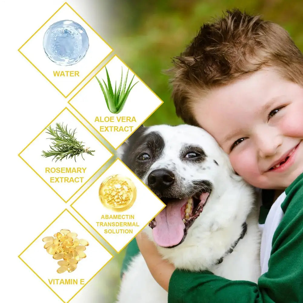 1ml Pet External Drops Tick Spray Fast-Acting Lice Remove Anti Flea Drops Tick Liquid Long Lasting Natural Pet Care Spray