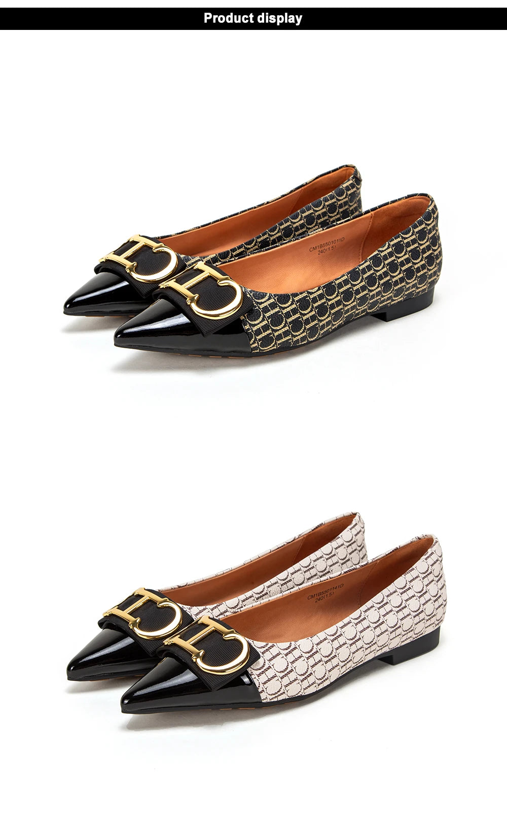 CHCH Women's Lefu Shoes New Spliced Pointed Anti slip Flat Casual Shoes Business Shoes