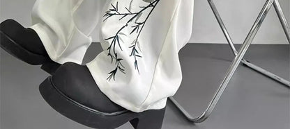 Social Tailoring Business Work Man Suits Pants Office Ice Silk Cooling Trousers for Men Fabric Korean Style Clothes Designer Up