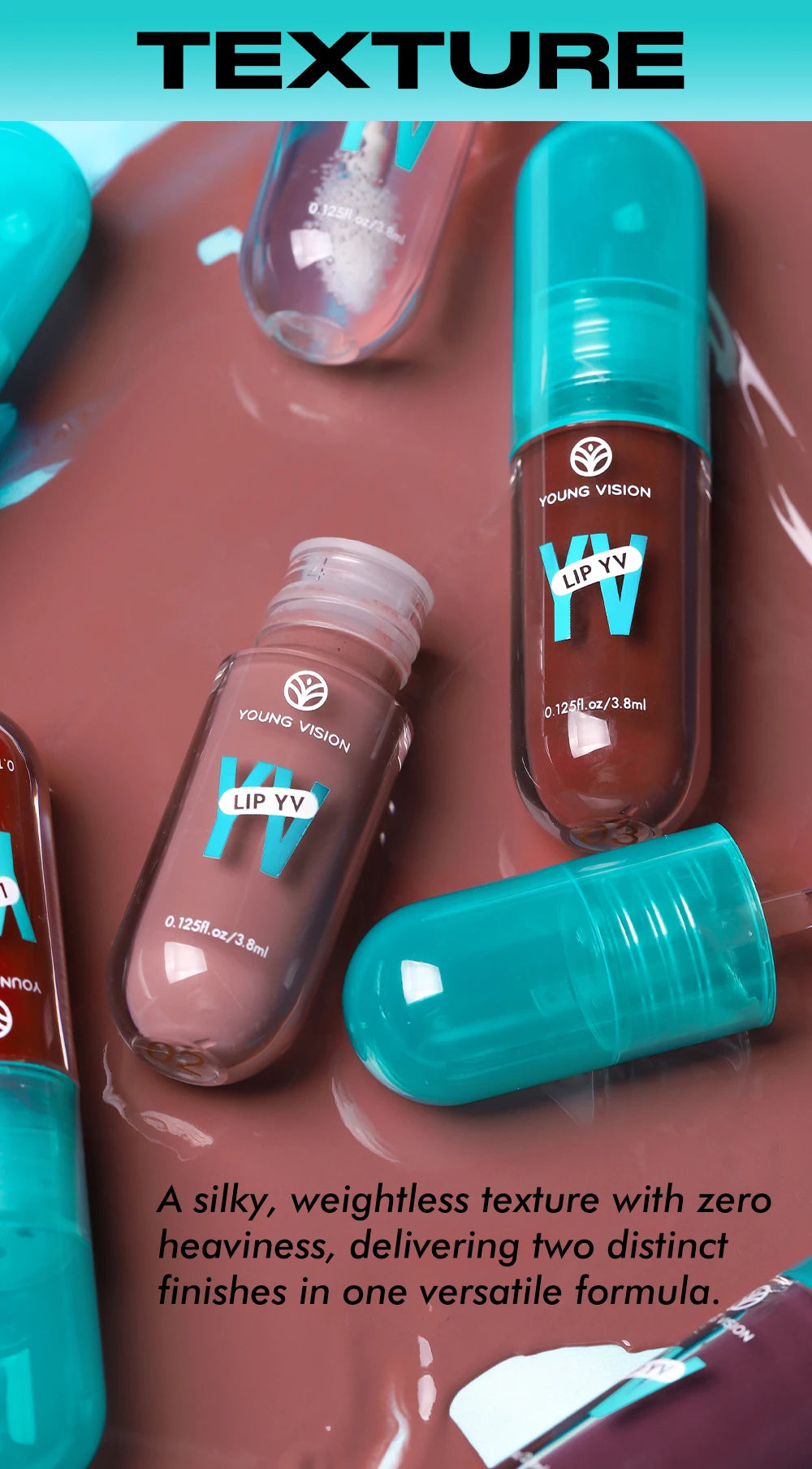 YOUNG VISION 6-Shade Avocado Long-Lasting Moisturizing Lip Stain is lightweight, non-sticky, non-stick cup lip stain