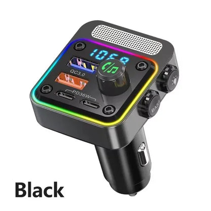 Bluetooth 5.0 FM Transmitter For Car FM/AUX Bluetooth Car Adapter Car Charger Bass Boost 3 Ports Charger Bluetooth Adapter