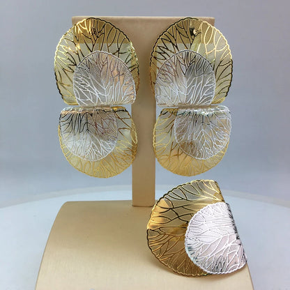 Latest Luxury Brazilian Wedding Jewelry Set Dubai Gold Plated Bridal Exaggerate Big Jewelry Sets FHK17245