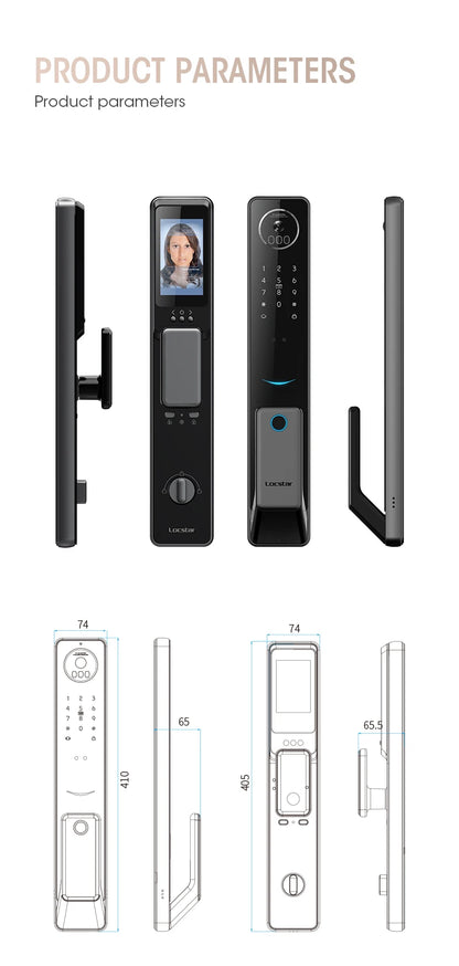 2024 Smart Door Lock  Wifi Smart Fingerprint Digital Safe Door with Camera Lock for Home