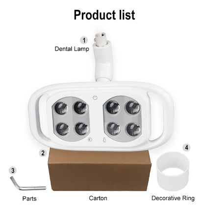 Dental Oral Light 8Bulds LED With Smart Sensor Switch Adjustable Brightness Surgical Lamp Dentistry Induction Yellow White Light