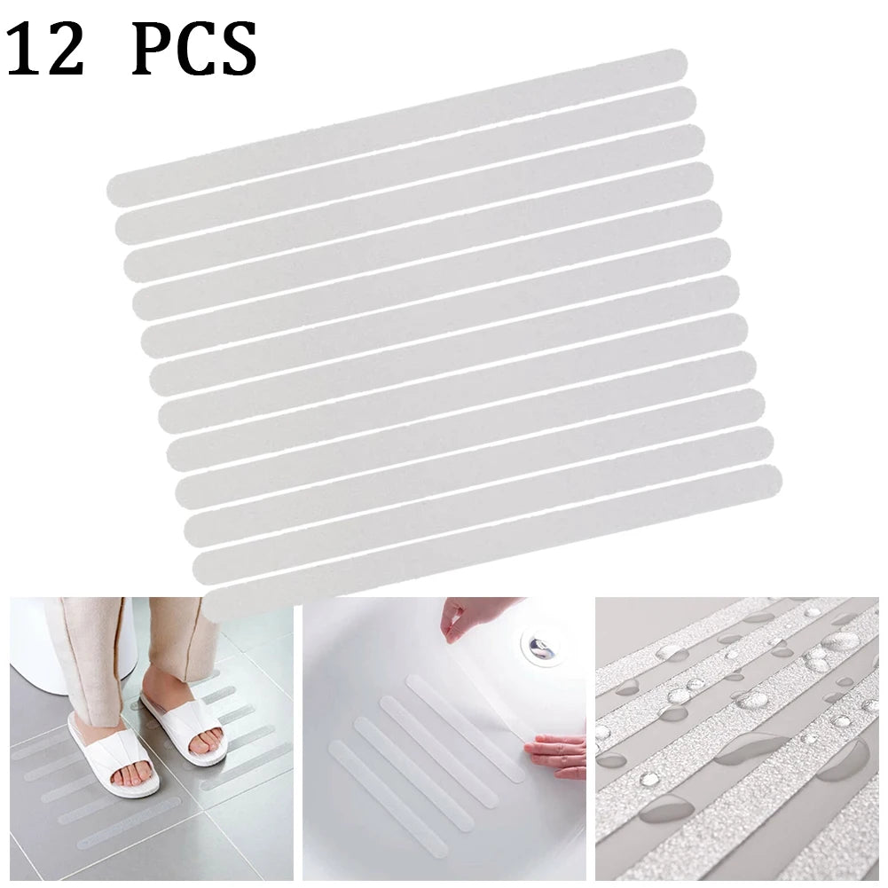 Anti-slip Strips Bathtub Shower Mat Non Slip On Tiles Grip High Quality PEVA Safety Tape 12PCS White Anti Slip