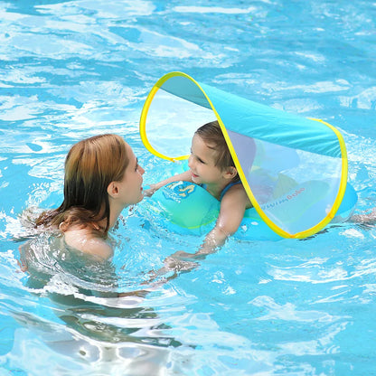 Baby Swimming Float With Sun Canopy Inflatable Infant Floating Swim Kids Swim Pool Accessories Circle Bathing Summer