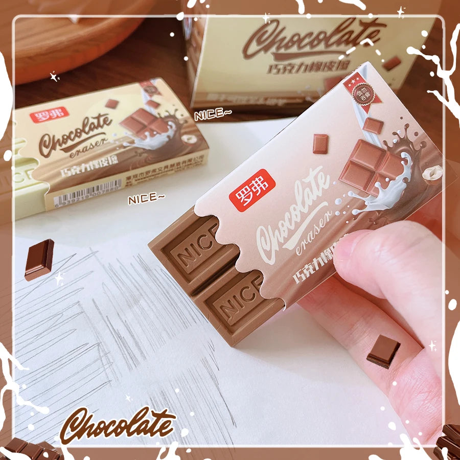 school teacher gift back to school supplies Aesthetic cute stationery Kawaii object funny erasers Chocolate rubber cute things