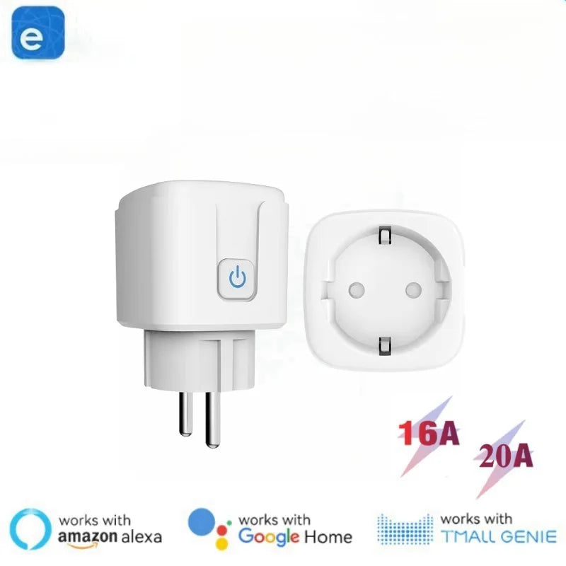 16A/20A Charging Head Mobile Phone Charger Adapter Portable EU Plug WiFi Smart Plug With Power Monitoring Timing Function