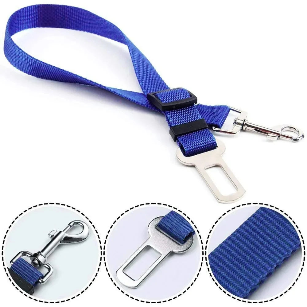 Adjustable Pet Cat Dog Car Seat Belt Pet Seat Vehicle Dog Harness Lead Clip Safety Lever Traction Dog Collars Dogs Accessoires