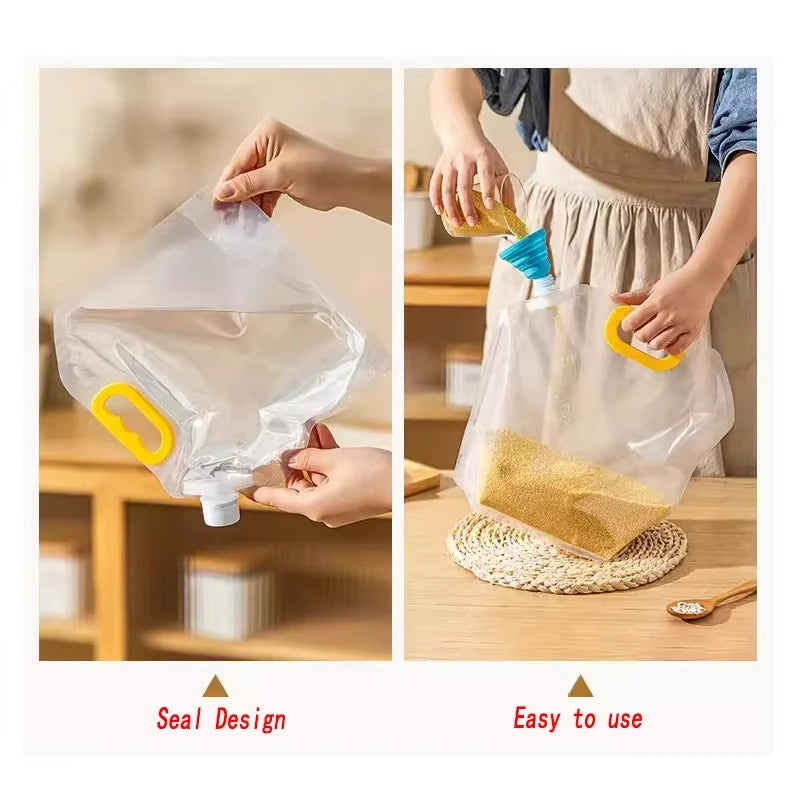 Reusable Grain Storage Bag Portable Rice Sealed Bag  Kitchen Moisture-Proof Insect-Proof Organizer Food-Grade Bags