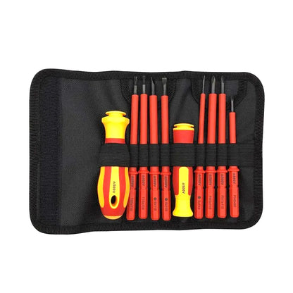 10PCS Insulated Screwdriver with an Interchangeable Head Plum Blossom Head Slotted Head