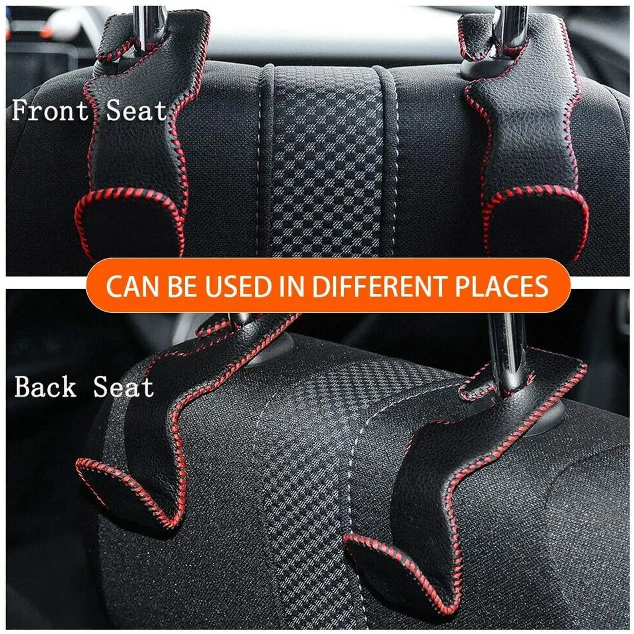2PCS Car Headrest Hooks Universal Back Seat Hanger Headrest Holder Hooks Leather Car Seat hooks Automobile Interior Accessories