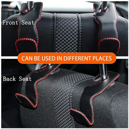 2PCS Car Headrest Hooks Universal Back Seat Hanger Headrest Holder Hooks Leather Car Seat hooks Automobile Interior Accessories