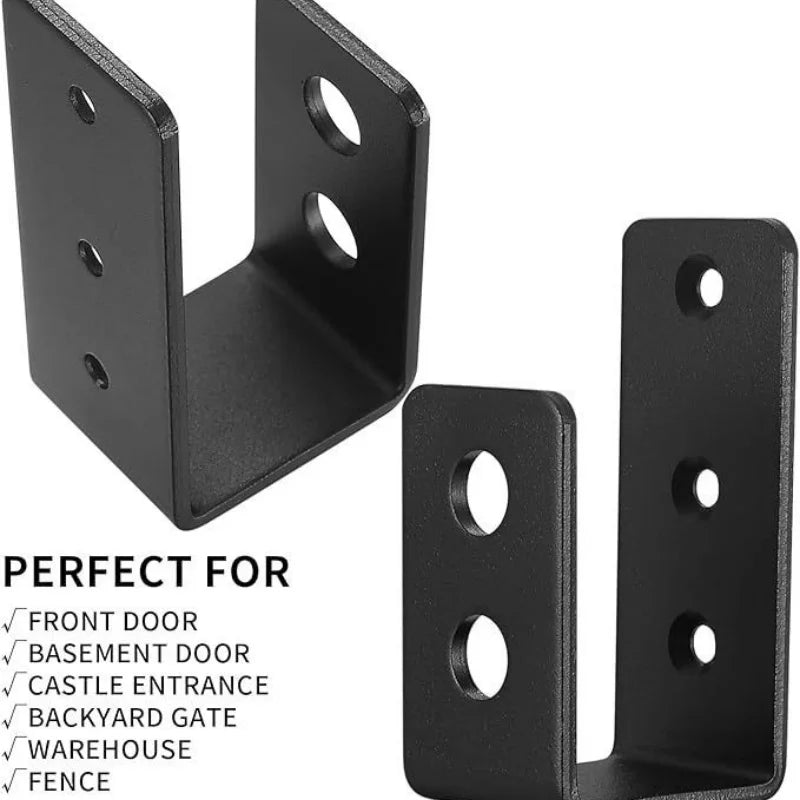 2pcs Shed Security Bar Door Brackets Door Barricades Clamps U Bracket Bar Door Locks Supports for Home Barn Shed Garage Gate