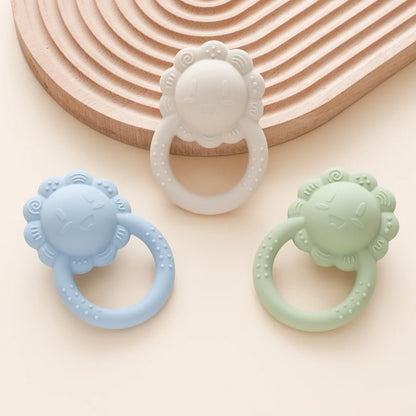 Baby Toys Silicone Teether Food Grade Rattle Toys Baby 0-12 Months Sensory Toys Silicone Lion Hand Bell Silicone Teething Rattle