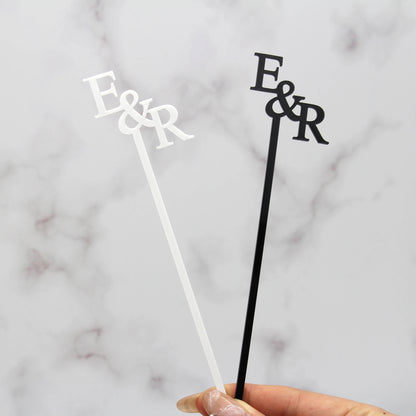 Personalized Acrylic Party Drink Stirrers Customized Wedding Cocktail Stirrers Baptism Cocktail Swizzle Sticks Table Decor