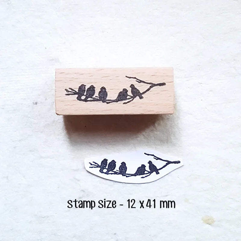 Stamp Scrapbooking Supplies Flower Petal Birds Stationary Kawaii Wooden Stamps