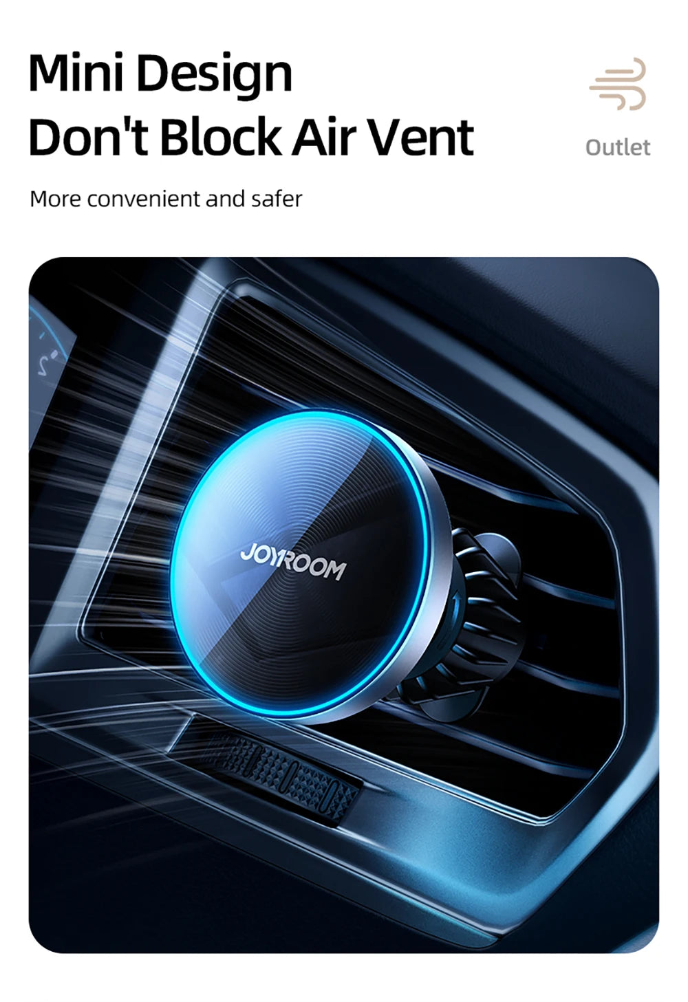 Joyroom Magnetic Car Phone Mount Wireless Fast Car Charger for iPhone Holder 15W Magnetic Car Phone Holder Mount Wireless