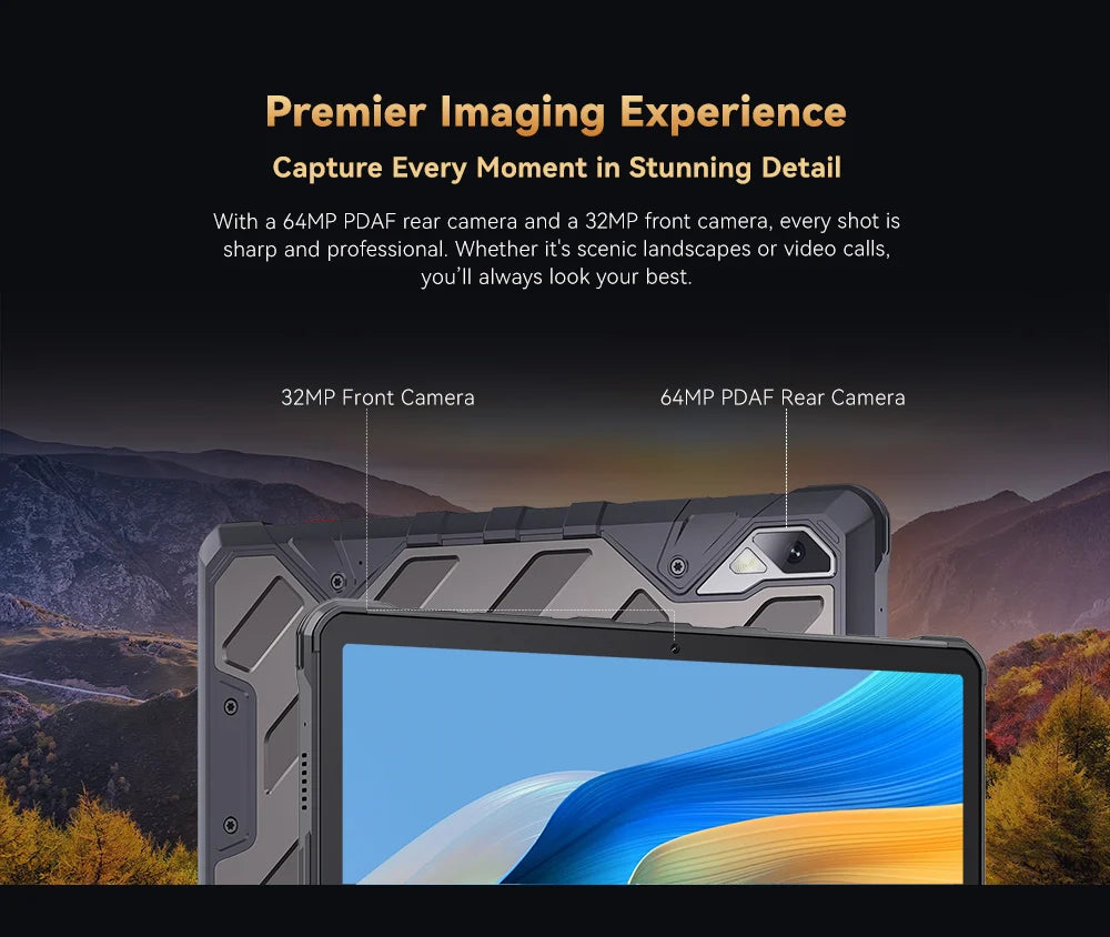 Cubot Tab KingKong 2, Rugged Tablet Android 14, Helio G99, 20400mAh Battery,16GB RAM+256GB ROM, IP68 Waterproof, 10.95" Screen