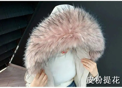 Detachable Faux Fur Collar Extra Large Warm Fake Fur Scarf Wrap Evening Cape For Winter Womens Coat Faux Fur Hood Ttrim Collar