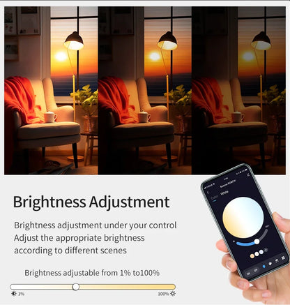 220V Tuya Smart Bluetooth LED Light Bulbs E27 9W 15W 18W RGB Bulbs APP Control Dimmable Timer Function For Bedroom Living Room