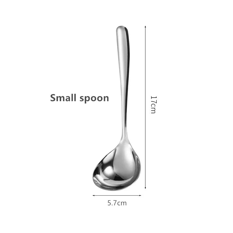 1pc Stainless Steel Thickening Spoon Creative Long Handle Durable Hotel Hot Pot Spoon Soup Ladle Home Kitchen Essential Tools