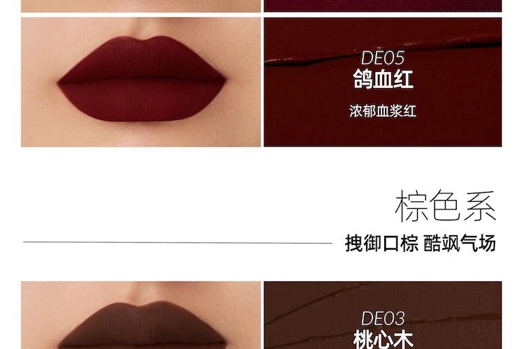 Kaleidos Lipstick Lip Cream Matte Velvet Nude Colours Lip Mud Waterproof Lip Gloss Long Lasting Lip Stain