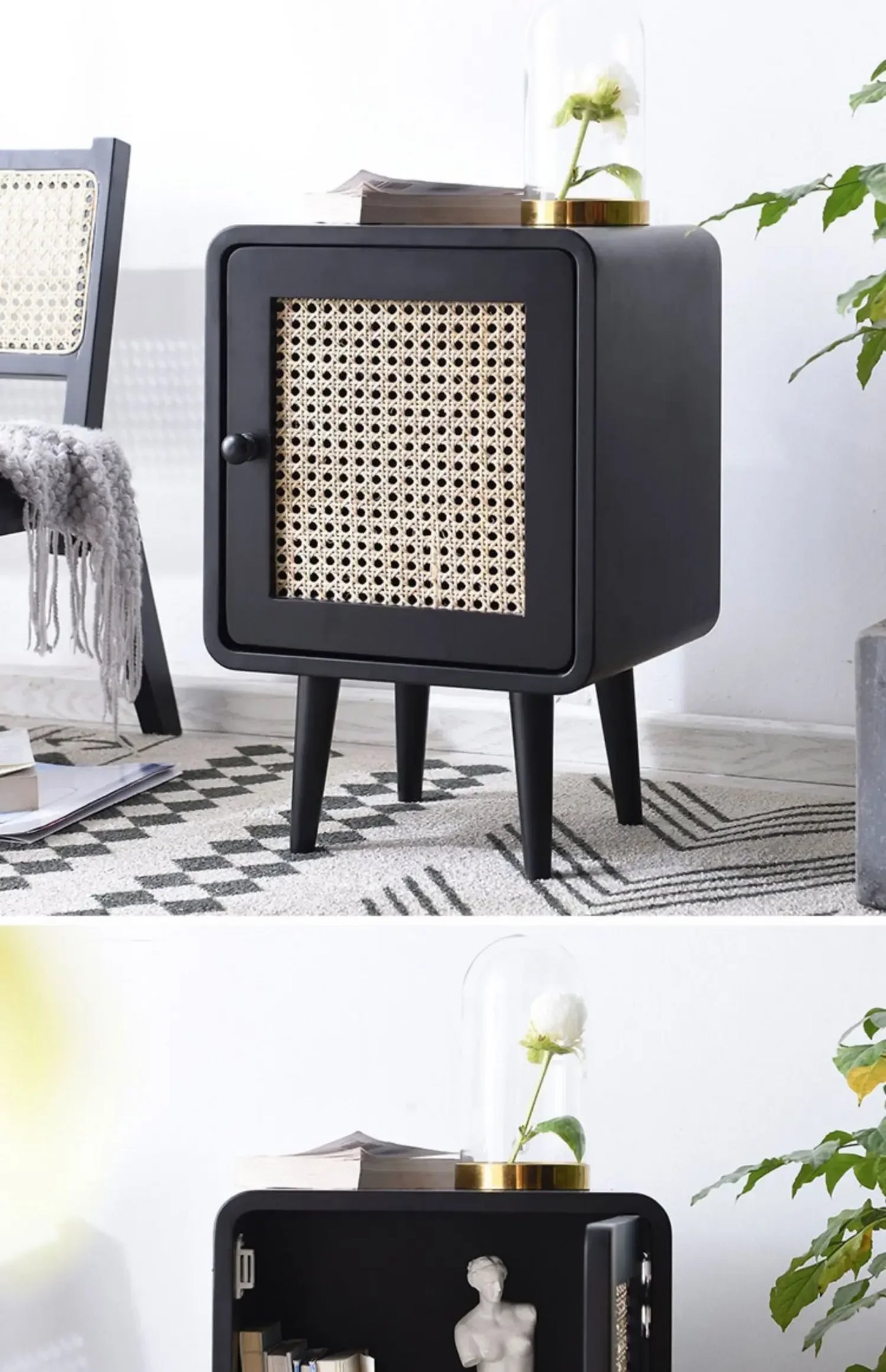 Bedroom Rattan Nightstands Modern Storage Box Organizers Small Space Nightstands Rustic Center Moveis Para Casa Room Decoration